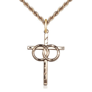 14kt Gold Filled Wedding Rings Cross Medal Catholic Jewelry