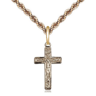 14kt Gold Crucifix Medal