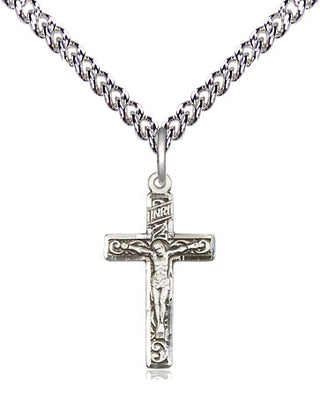 Sterling Silver Crucifix Medal Religious Jewelry