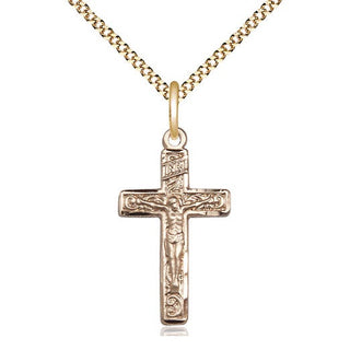 14kt Gold Filled Crucifix Medal Catholic Jewelry
