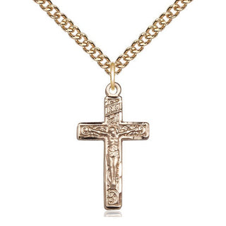 14kt Gold Filled Crucifix Medal Catholic Jewelry