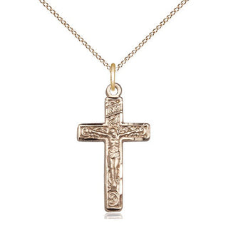 14kt Gold Crucifix Medal