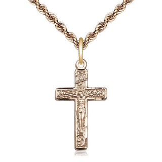 14kt Gold Crucifix Medal