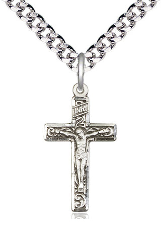 Pewter Crucifix Medal Catholic Jewelry
