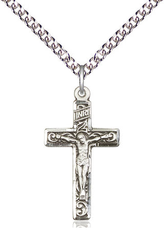 Sterling Silver Crucifix Medal Catholic Jewelry