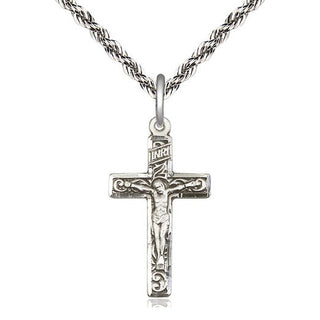 Sterling Silver Crucifix Medal Catholic Jewelry