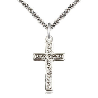 Sterling Silver Cross Medal Catholic Jewelry