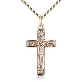 14kt Gold Filled Crucifix Medal Catholic Jewelry