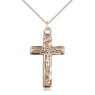 14kt Gold Filled Crucifix Medal Catholic Jewelry