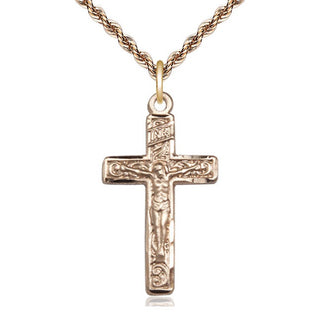 14kt Gold Crucifix Medal