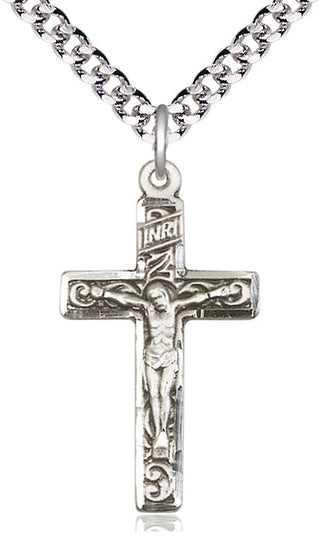Sterling Silver Crucifix Medal Catholic Jewelry
