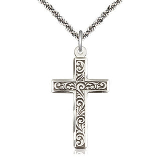 Sterling Silver Cross Medal Catholic Jewelry
