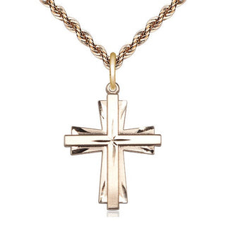 14kt Gold Filled Cross Medal Catholic Jewelry