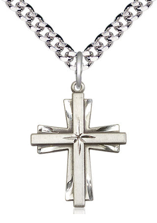 Sterling Silver Cross Medal Catholic Jewelry