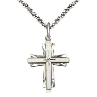 Sterling Silver Cross Medal Catholic Jewelry