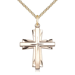 14kt Gold Filled Cross Medal Catholic Jewelry