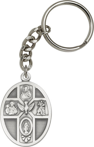 Silver Oxide 5-Way / Holy Spirit Keychain