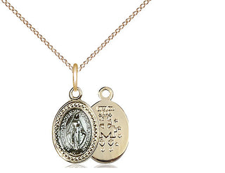 Gold Plate Sterling Silver Miraculous Medal Religious and Catholic Jewelry