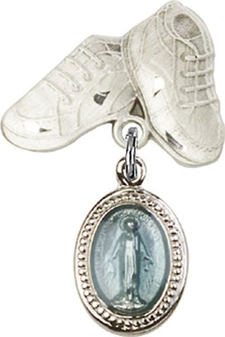 Sterling Silver Baby Boots Miraculous Baby Badge