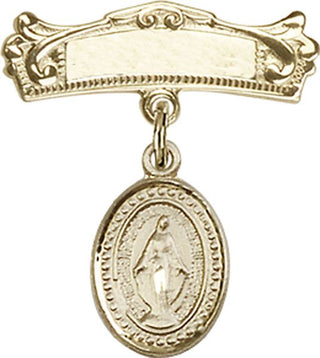 14kt Gold Badge Pin Miraculous Baby Badge