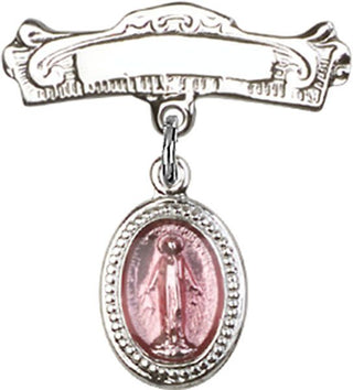 Sterling Silver Badge Pin Miraculous Baby Badge
