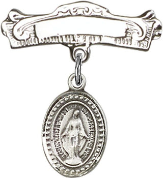 Sterling Silver Badge Pin Miraculous Baby Badge
