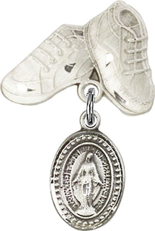 Sterling Silver Baby Boots Miraculous Baby Badge