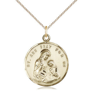 14kt Gold Filled Saint Ann Medal Catholic Jewelry