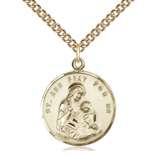 14kt Gold Filled Saint Ann Medal Catholic Jewelry