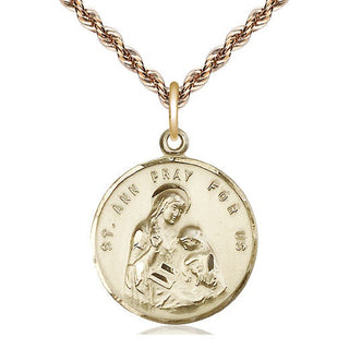 14kt Gold Filled Saint Ann Medal Catholic Jewelry