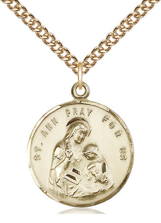 14kt Gold Saint Ann Medal