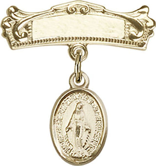 14kt Gold Badge Pin Miraculous Baby Badge
