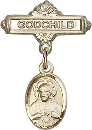 14kt Gold Filled Godchild Scapular Baby Badge