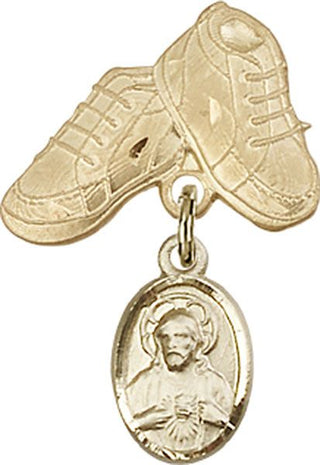 14kt Gold Filled Baby Boots Scapular Baby Badge