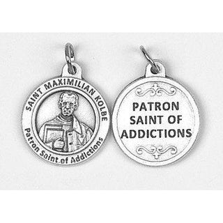 25-Pack - Healing Saints 3/4 inch Pendant with Saint Max Kolbe - Patron Saint of Addictions