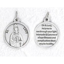 Bulk St. Lucy Silver Tone Medals