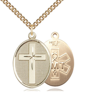 14kt Gold Filled Cross EMT Medal | Large