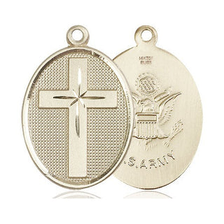 14kt Gold Filled Cross Army Medal