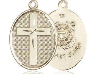 14kt Gold Filled Cross Coast Guard Medal