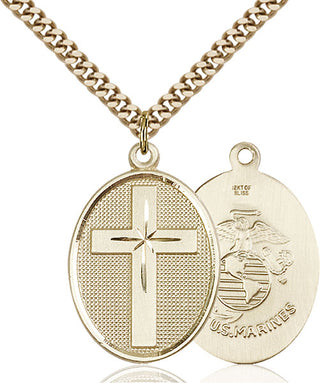 Gold-Filled Cross / Marines Pendant