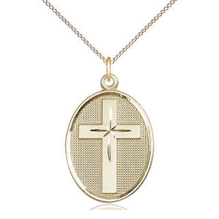 14kt Gold Filled Cross Medal Catholic Jewelry