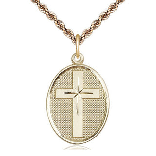 14kt Gold Filled Cross Medal Catholic Jewelry