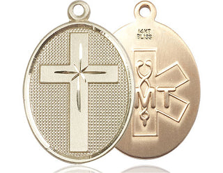 14kt Gold Cross EMT Medal