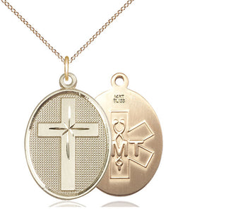 14kt Gold Cross EMT Medal