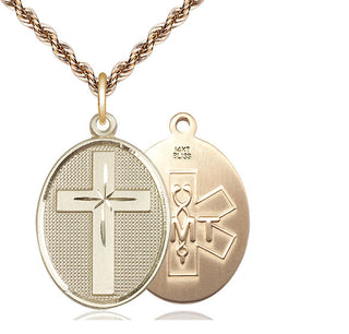 14kt Gold Cross EMT Medal
