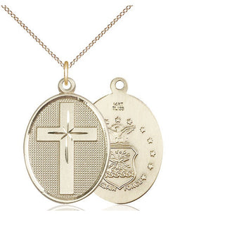 14kt Gold Cross Air Force Medal