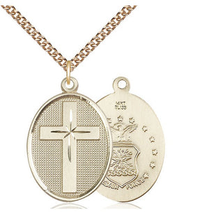 14kt Gold Cross Air Force Medal