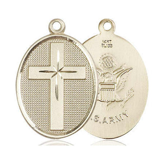 14kt Gold Cross Army Medal