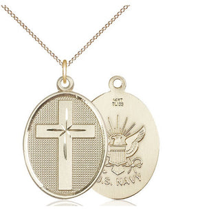 14kt Gold Cross Navy Medal