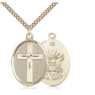 14kt Gold Cross Navy Medal